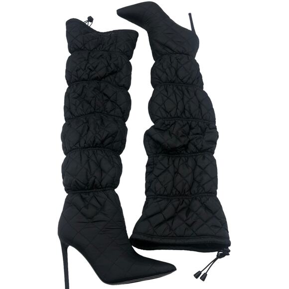 Steve Madden Womens Silhouette Puffer Over The Knee Boots Black Size 6 New - Picture 3 of 15